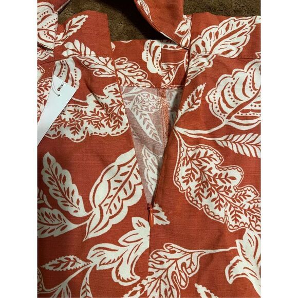 Ann Taylor Factory Women's Size 2 Brown White Floral Tulip Hem Skirt Beach - Picture 6 of 10